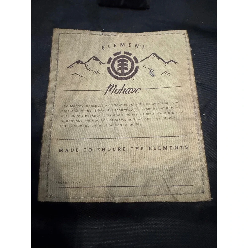 Element Mohave Skate Backpack Black Rasta Logo Skateboard Straps Laptop Sleeve